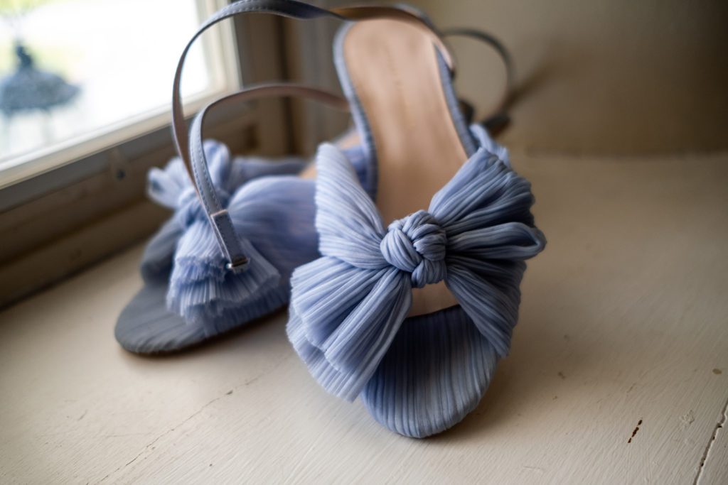 Wedding blue ruffled heels 